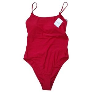 Forever 21 Swim Suit Woman's 0X Red Plus Open Back Lifesaver Beach Pool Vacation